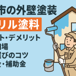 外壁塗装のアクリル塗料などの画像